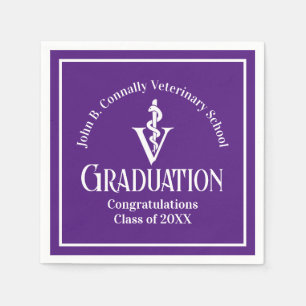 Guardanapo De Papel Festa de formatura da Escola Veterinária Púrpura P