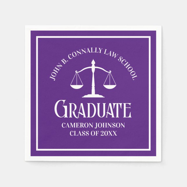 Guardanapo De Papel Festa de formatura da Faculdade de Direito Branco  (Frente)