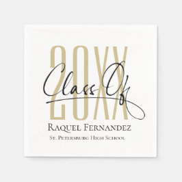 Guardanapo De Papel Festa de formatura de Colagem de Script Moderno