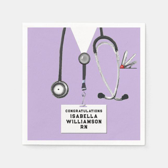 Guardanapo De Papel Festa de formatura de Enfermagem na Escola (Frente)