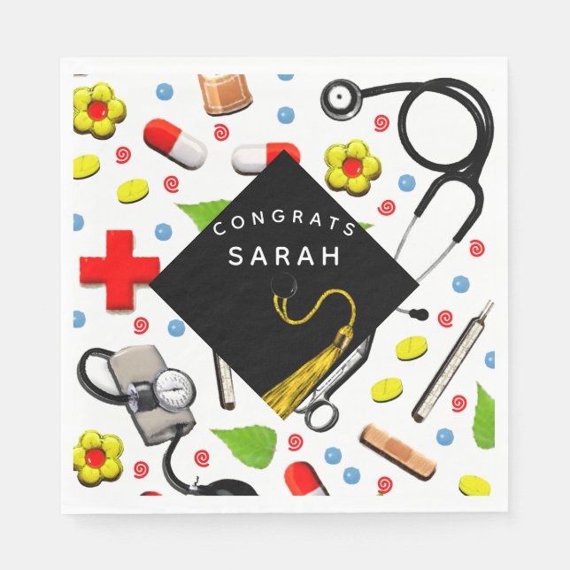 Guardanapo De Papel Festa de formatura de enfermeiro (Frente)