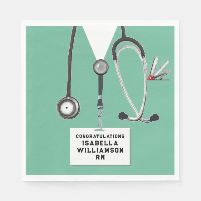 Guardanapo De Papel Festa de formatura de enfermeiro (Frente)