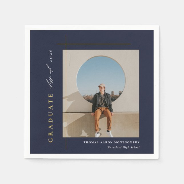 Guardanapo De Papel Festa de formatura de Foto Moderna (Frente)