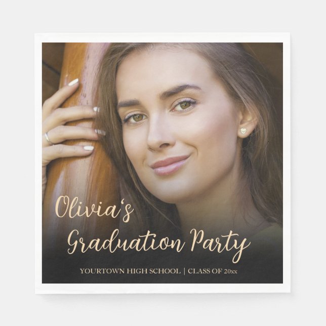 Guardanapo De Papel Festa de formatura de Fotografias de Script Manusc (Frente)