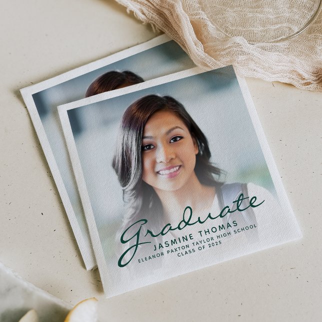 Guardanapo De Papel festa de formatura de Fotografias de Script Verde  (Criador carregado)