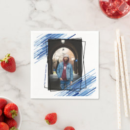 Guardanapo De Papel Festa de formatura de Fotografias do Abstrato Azul