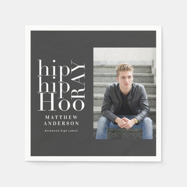 Guardanapo De Papel Festa de formatura de fotos do Hip Horay (Frente)