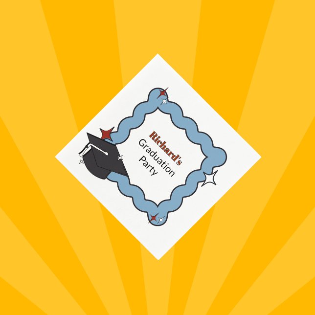 Guardanapo De Papel Festa de formatura do menino azul-claro (Criador carregado)