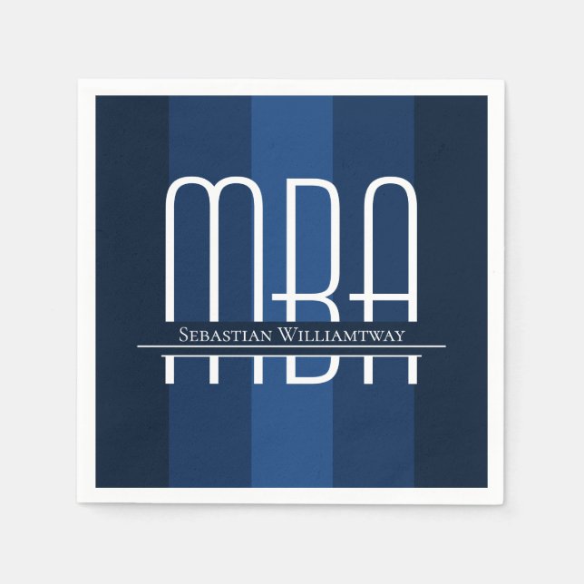 Guardanapo De Papel Festa de formatura MBA azul formando (Frente)