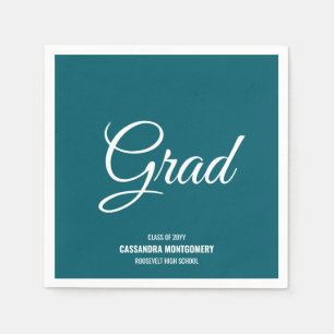 Guardanapo De Papel Festa de formatura Moderna Minimalista Teal