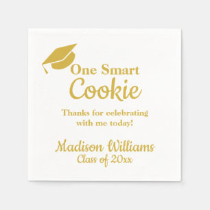 Guardanapo De Papel Festa de Formatura One Smart Cookie Dourado Papel
