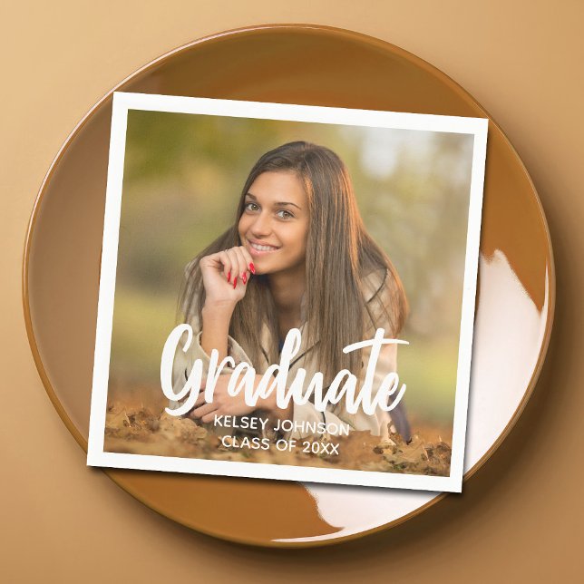 Guardanapo De Papel Festa de formatura Personalizada de Script de Foto (Criador carregado)