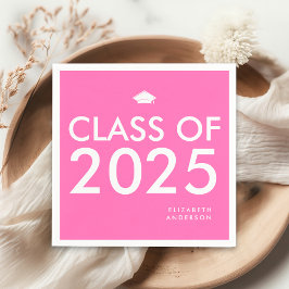 Guardanapo De Papel Festa de formatura Personalizada Rosa Quente Moder