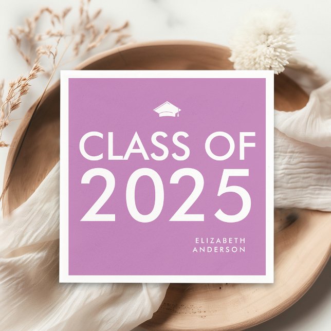 Guardanapo De Papel Festa de formatura Personalizada Roxa Moderna (Criador carregado)