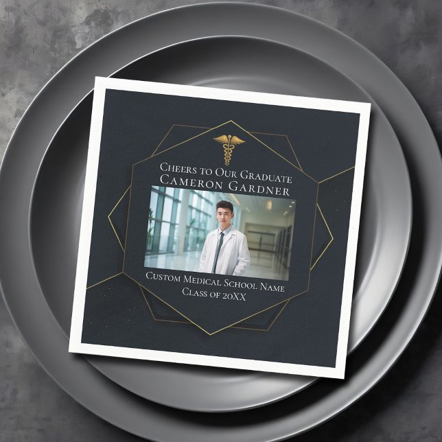 Guardanapo De Papel Festa de formatura Preta da Faculdade de Medicina  (Criador carregado)