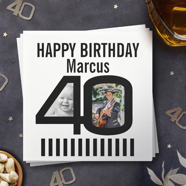 Guardanapo De Papel festa de fotos aniversário de 40 anos (Criador carregado)