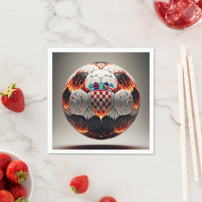 Guardanapo De Papel Festa de Futebol Croata Fiery (Insitu)