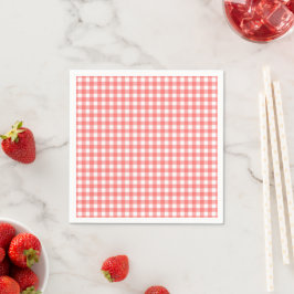Guardanapo De Papel Festa de Gingham de Morango