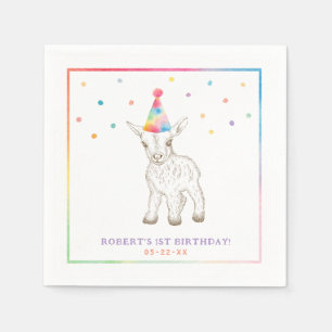 Guardanapo De Papel Festa de Goat Animal Birthday Napkins Tema de fa