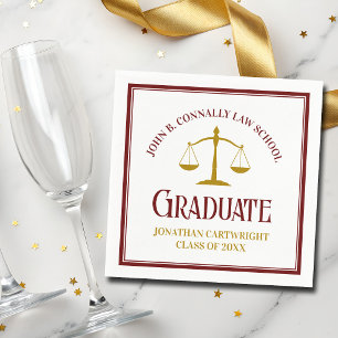 Guardanapo De Papel Festa de Graduação Personalizada em Marrom e Doura