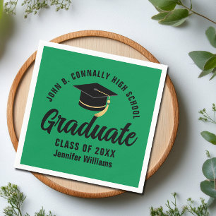 Guardanapo De Papel Festa de Graduação Personalizada Verde Preta Gradu
