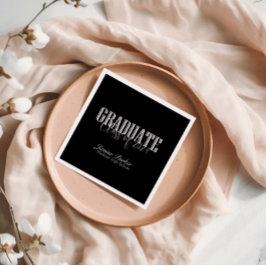 Guardanapo De Papel Festa de Graduação Preta Clássica Ano da Turma Mod