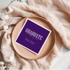 Guardanapo De Papel Festa de Graduação Roxa Clássica Ano da Turma Mode