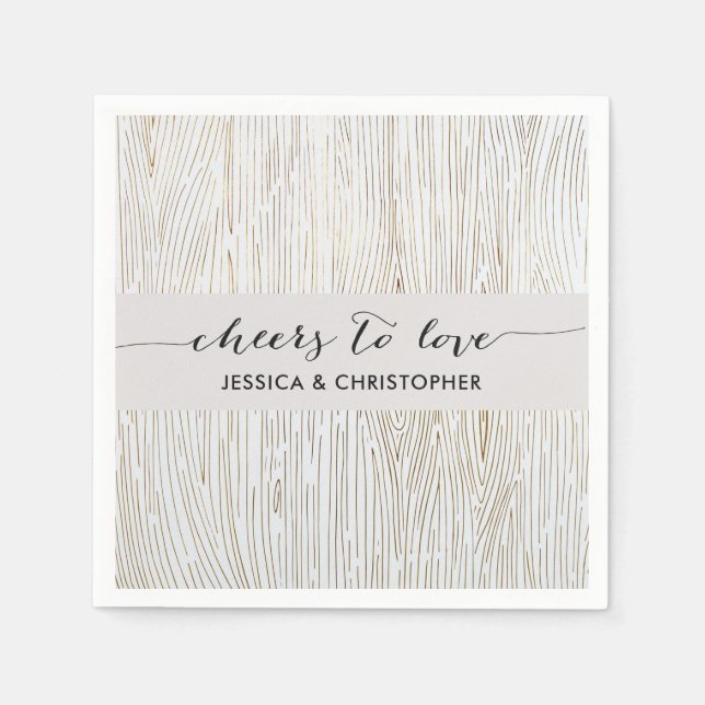 Guardanapo De Papel Festa de Grain de Madeira Dourada russa Chic Napki (Frente)