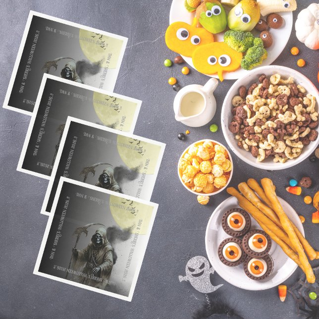 Guardanapo De Papel Festa de Halloween da Grim Reaper (Grim Reaper Halloween Party Napkins)