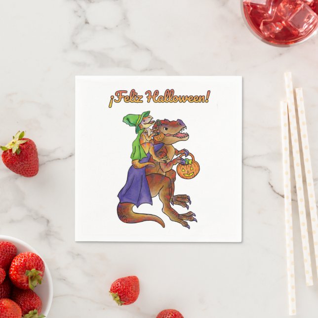 Guardanapo De Papel Festa de Halloween Dinossaur Napkins Feliz Hallowe (Insitu)