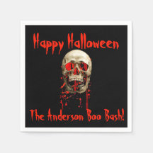 Festa de Halloween do Crânio Negro e Vermelho