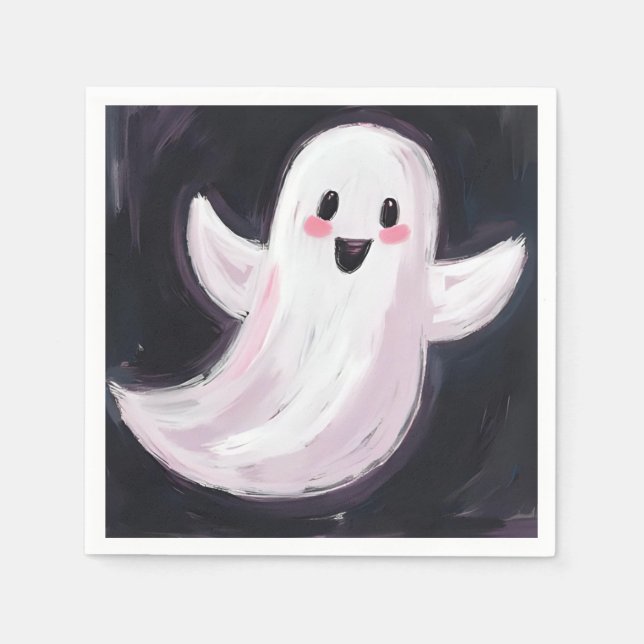 Guardanapo De Papel Festa de Halloween Fantasma Branco Fofo (Frente)