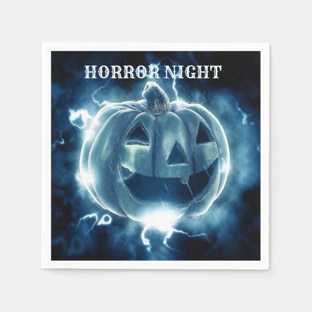 Guardanapo De Papel Festa de Halloween Mau Blue Pumpkin Horror Assusta (Frente)