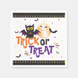Guardanapo De Papel Festa de Halloween 'Trick or Treat' Morcego Fofo e