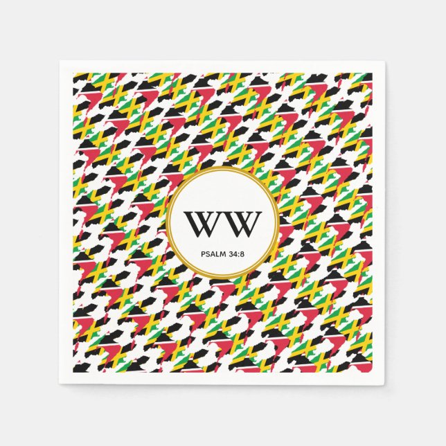 GUARDANAPO DE PAPEL FESTA DE HERANÇA DUPLA DA BANDEIRA DE TRINIDAD E J (Frente)