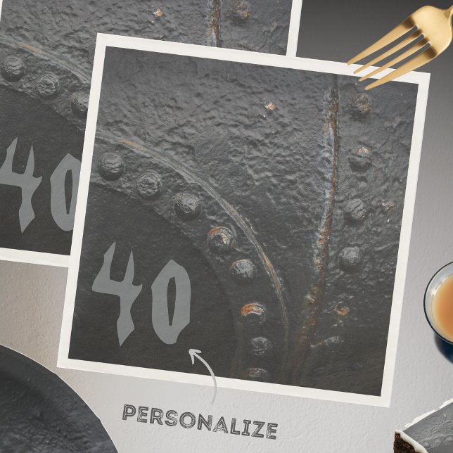 Guardanapo De Papel Festa de homem ao estilo industrial de metal negro (Criador carregado)