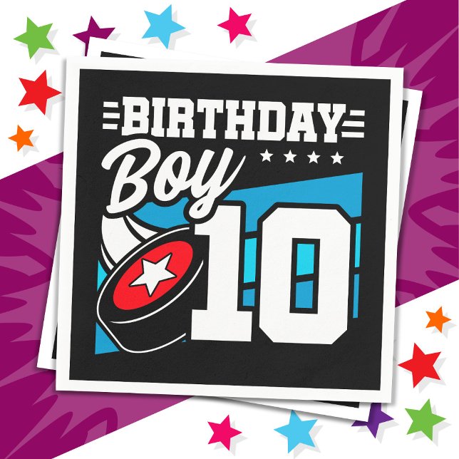 Guardanapo De Papel Festa de Hóquei de 10 Anos Tema 10º Aniversário (Criador carregado)