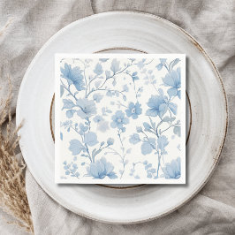 Guardanapo De Papel Festa de Jardim Azul Floral Elegante e Caprichosa