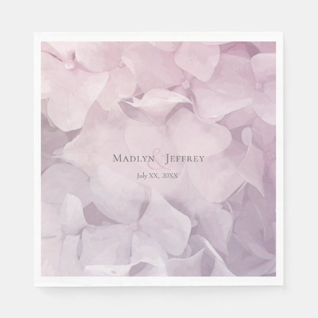 Guardanapo De Papel Festa de jardim de hydrangea roxa-rosa-branca (Frente)