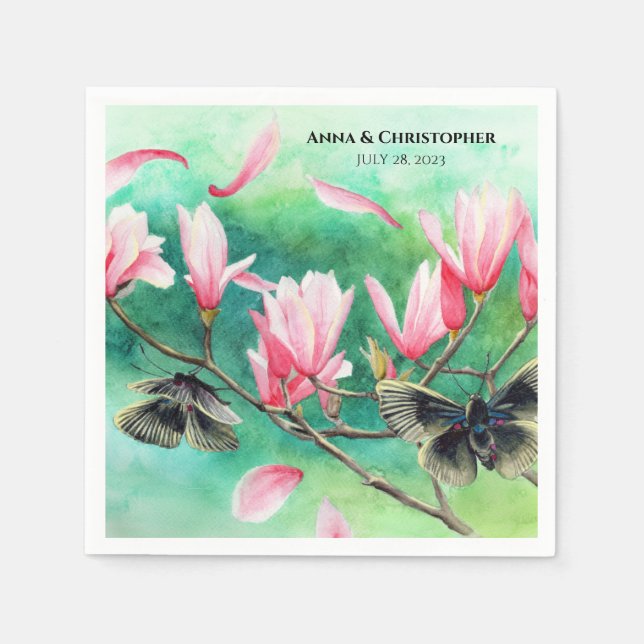 Guardanapo De Papel Festa de Jardim! Floral c/ Borboletas, Personaliza (Frente)