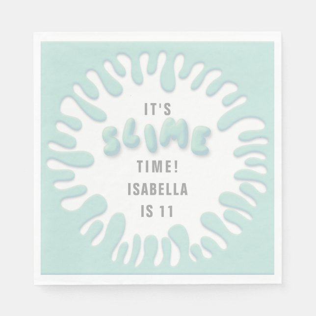 Guardanapo De Papel Festa de lodo azul-turquesa brilhante (Frente)