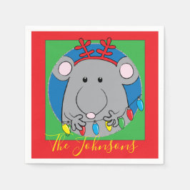 Guardanapo De Papel Festa de Luzes de Mouse Natal