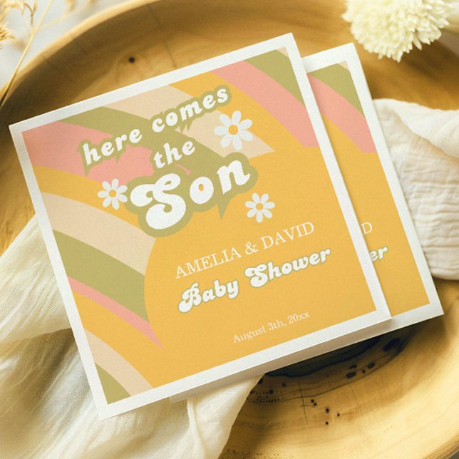 Guardanapo De Papel Festa de margarida Chá Retro Boy Amarelo Retro (Criador carregado)