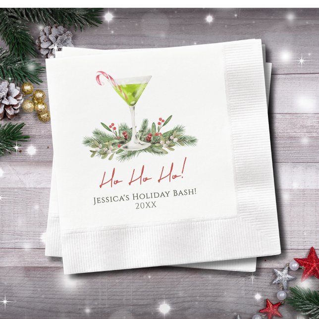 Guardanapo De Papel Festa de Martini Personalizada com Bengala de Nata (Criador carregado)