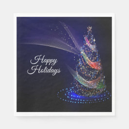 Guardanapo De Papel Festa de Natal Árvore Colorida Marinho Azul Russo