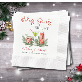 Guardanapo De Papel Festa de Natal com Coquetéis Fazendo Espíritos Bri