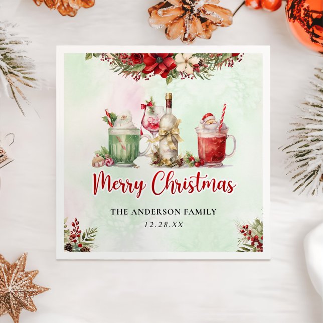 Guardanapo De Papel Festa de Natal das Bebidas Festivas (Criador carregado)