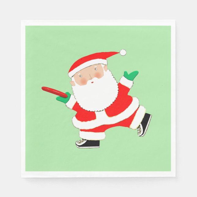 Guardanapo De Papel Festa de Natal de golfe de disco (Frente)