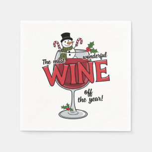 Guardanapo De Papel Festa de Natal de vinho bebendo engraçado