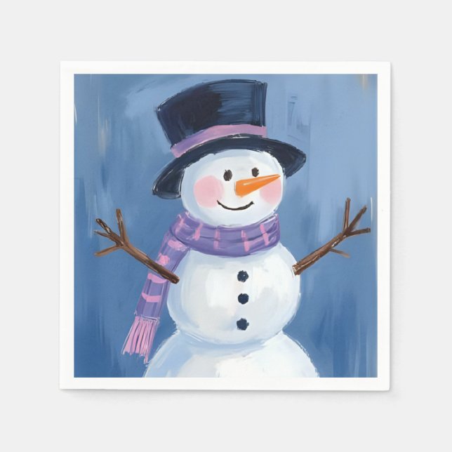 Guardanapo De Papel Festa de Natal do Boneco de Neve Frosty (Frente)